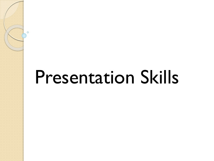 presentation skills what is presentation