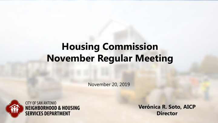 housing commission november regular meeting