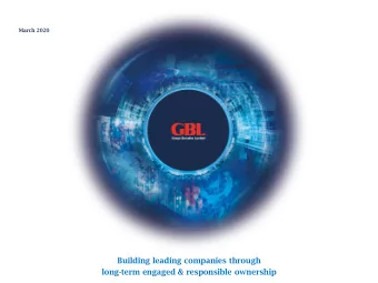 long-term engaged &amp; responsible ownership  BUSINESS UPDATE  INVESTMENT  APPENDIX  OVERVIEW