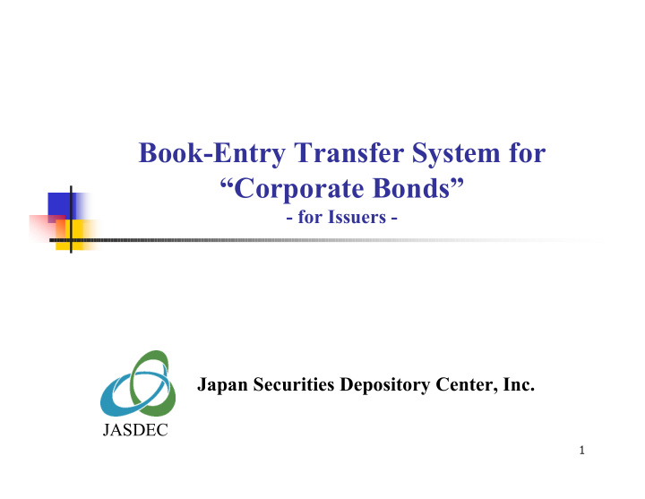 book entry transfer system for corporate bonds