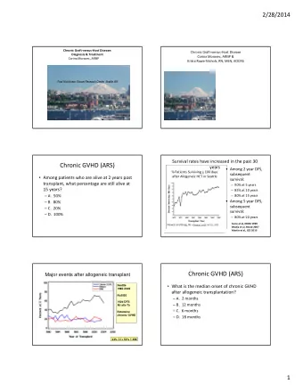 Chronic GVHD (ARS)  years  Among 2 year DFS, % Patients Surviving &gt; 100 days subsequent after
