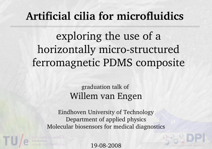 artificial cilia for microfluidics exploring the use of a