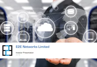 E2E Networks Limited  Investor Presentation  2018  DISCLAIMER  This document is for information