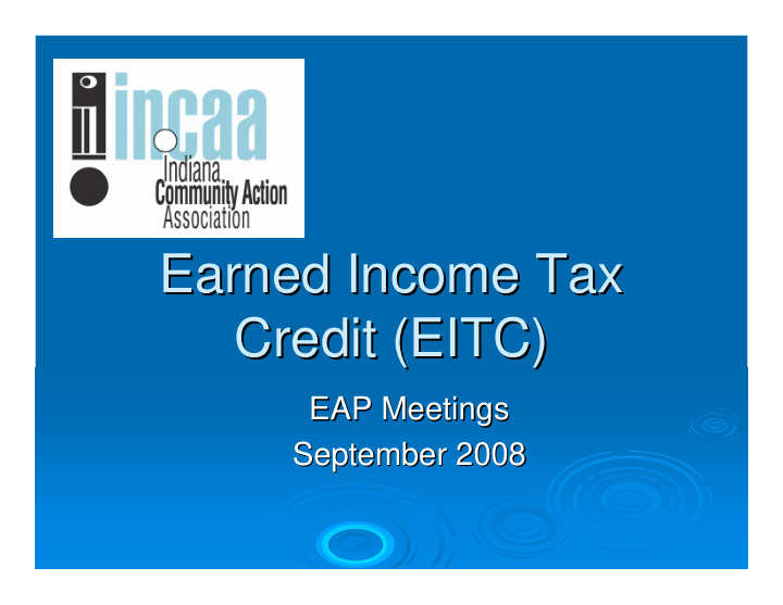 earned income tax earned income tax credit eitc credit