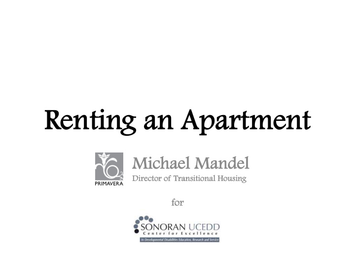 rentin ing a g an ap apartment