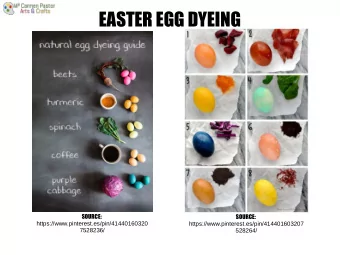 EASTER EGG DYEING  SOURCE:  SOURCE:  https://www.pinterest.es/pin/41440160320