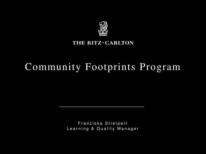 community footprints program