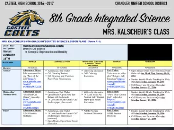 Cell History and Structure Quiz on Block Day January 18-19, 2016 Admit Ticket  NOTES: Take notes