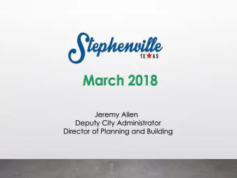 Jeremy Allen  Deputy City Administrator  Director of Planning and Building  Community Services