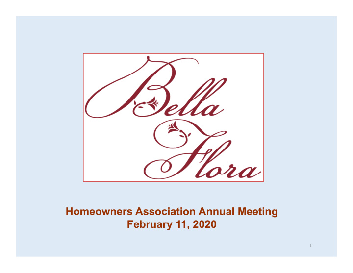 homeowners association annual meeting february 11 2020