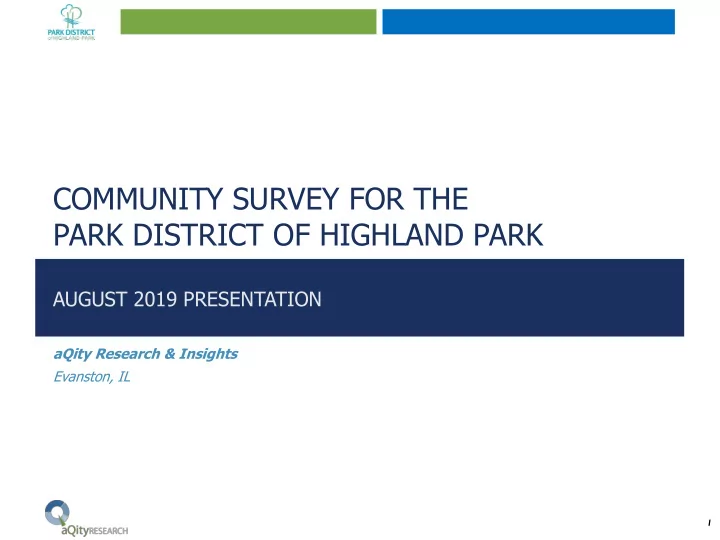 community survey for the park district of highland park