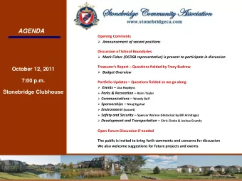 AGENDA  Opening Comments  Announcement of vacant positions  Discussion of School Boundaries