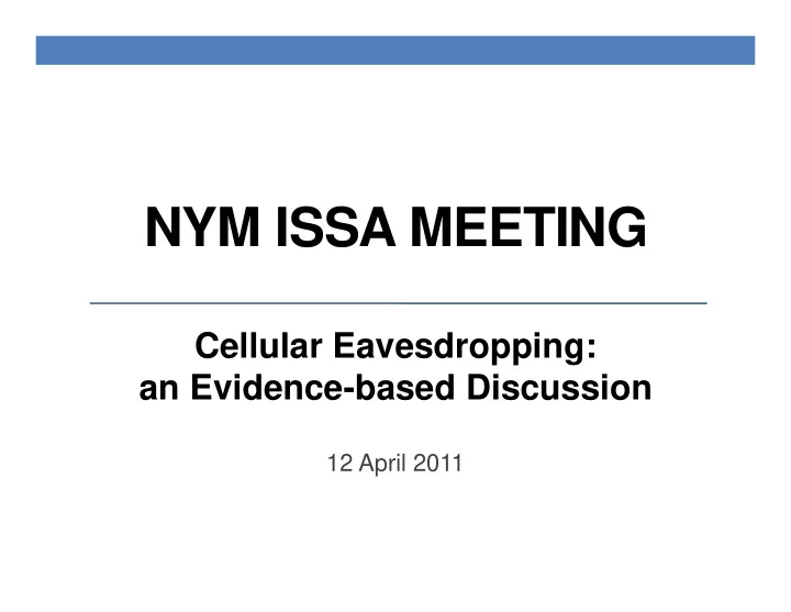 nym issa meeting