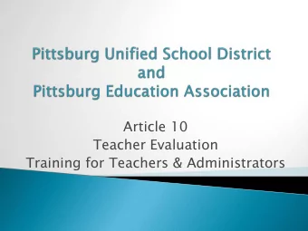 Teacher Evaluation  Training for Teachers &amp; Administrators  Thank you to the PEA and PUSD