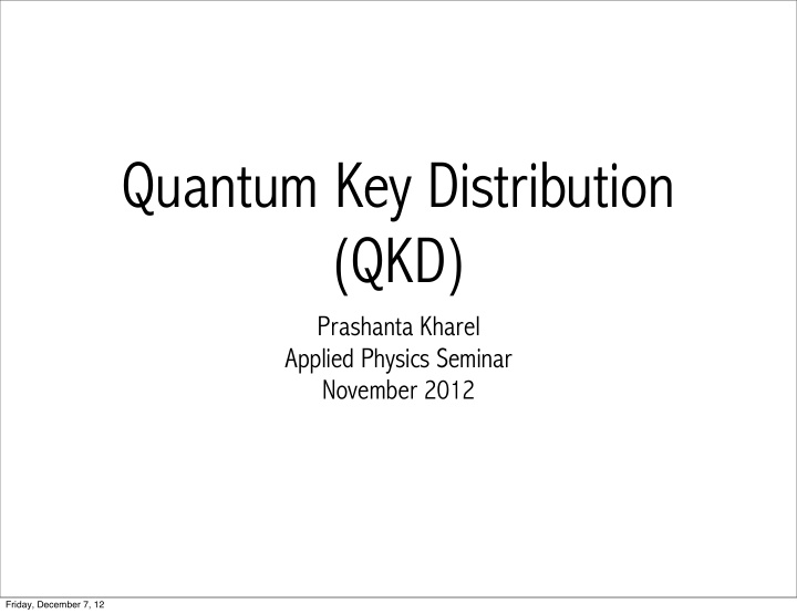 quantum key distribution qkd