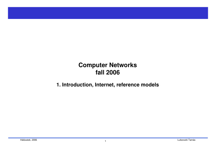 computer networks fall 2006