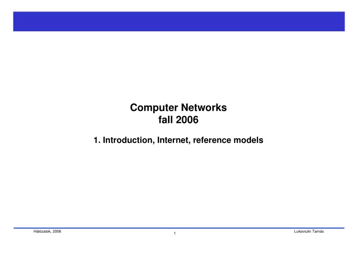 computer networks fall 2006