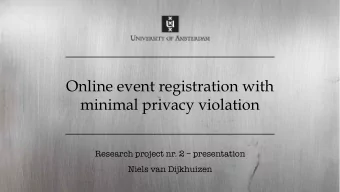 minimal privacy violation Research project nr. 2  presentation  Niels van Dijkhuizen