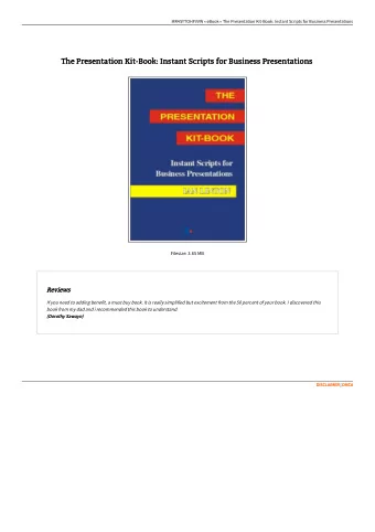 The Presentation Kit-Book: Instant Scripts for Business Presentations  The Presentation Kit-Book:
