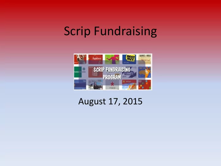 scrip fundraising