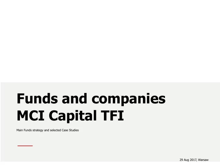 funds and companies