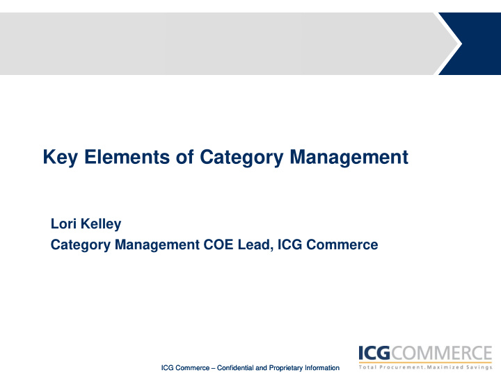 key elements of category management