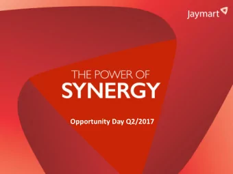 Opportunity Day Q2/2017  Disclaimers  The information contained herein is intended to represent the