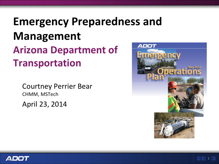 emergency preparedness and