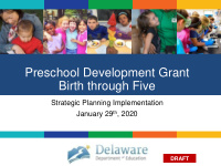 preschool development grant