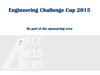 Be part  rt of t  the  e sponsorin  oring  g crew  ECC  C 2015 Ke  Key Facts  ts  Jens Wilkens, the