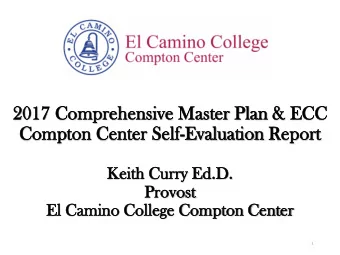 2017 Co  Comprehensiv  ive M  Master Pla  lan &amp;  &amp; ECC  Comp  mpto  ton Cen  ente  ter Sel