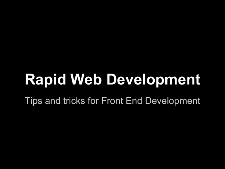 rapid web development