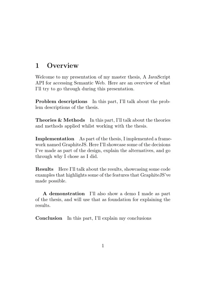 1 overview