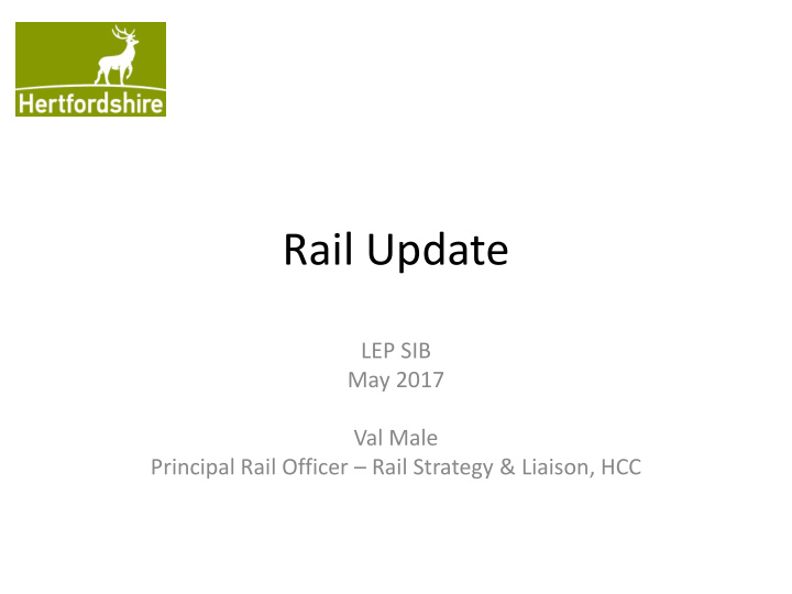 rail update