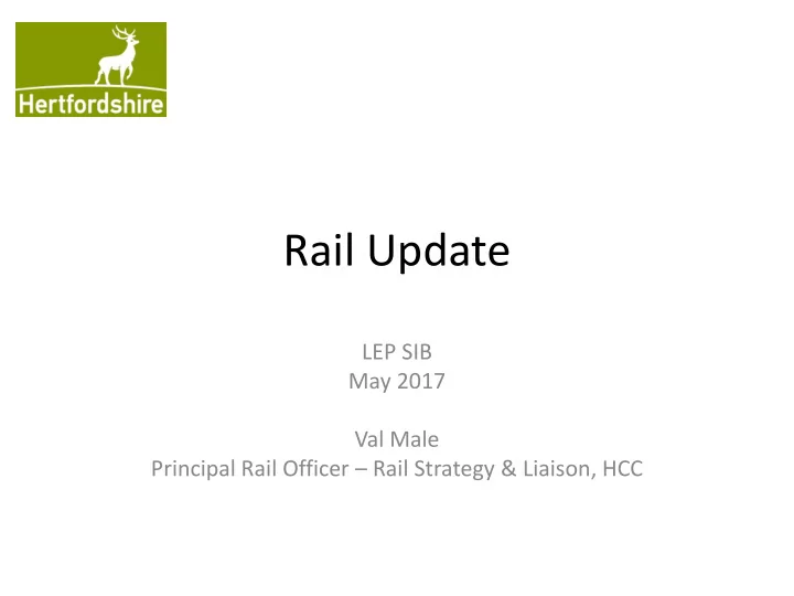 rail update