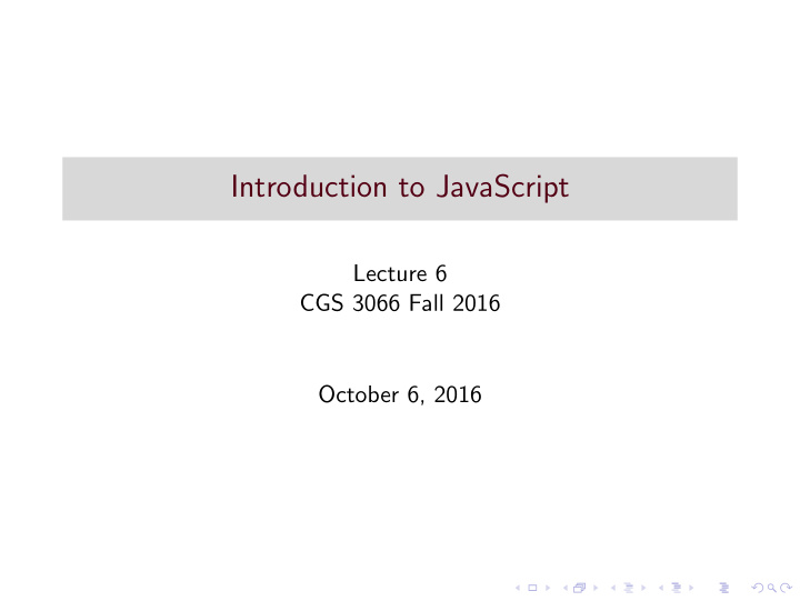 introduction to javascript