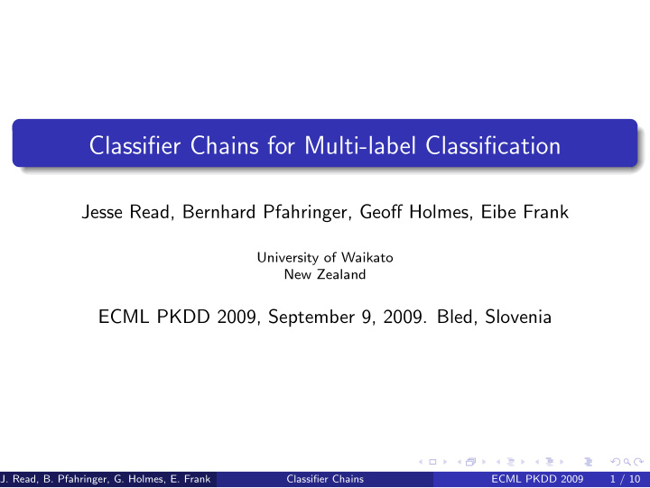 classifier chains for multi label classification