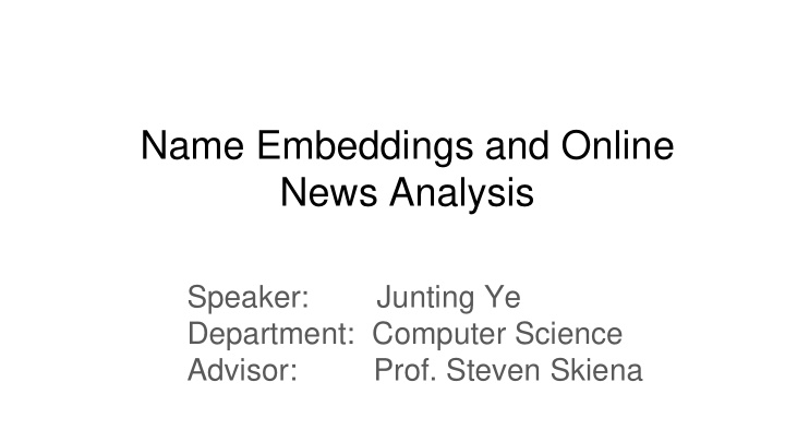 name embeddings and online news analysis