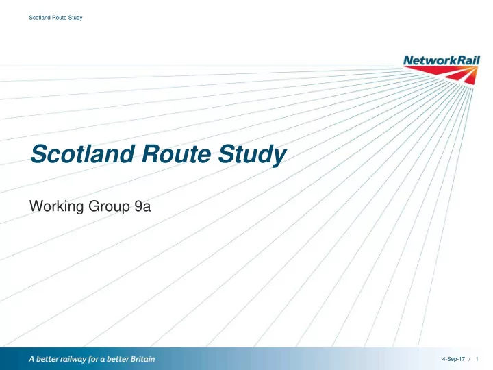 scotland route study