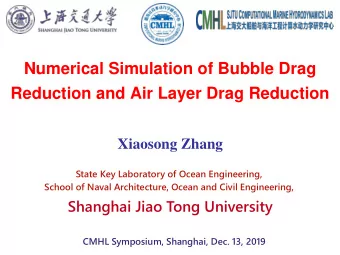 Numerical Simulation of Bubble Drag  Reduction and Air Layer Drag Reduction  Xiaosong Zhang  State