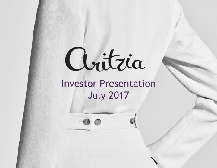 investor presentation july 2017 2 forward looking