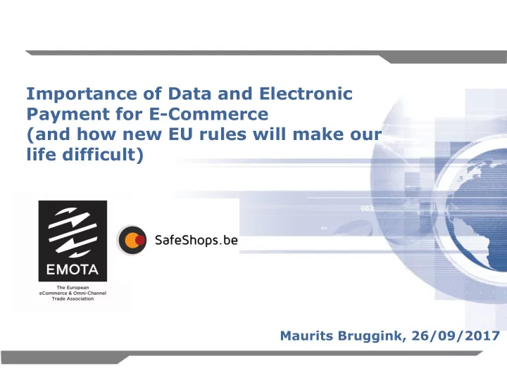 importance of data and electronic payment for e commerce