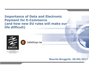 Importance of Data and Electronic  Payment for E-Commerce  (and how new EU rules will make our