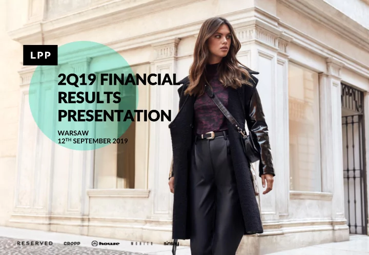 2q19 2q19 financial financial re result sults s pr