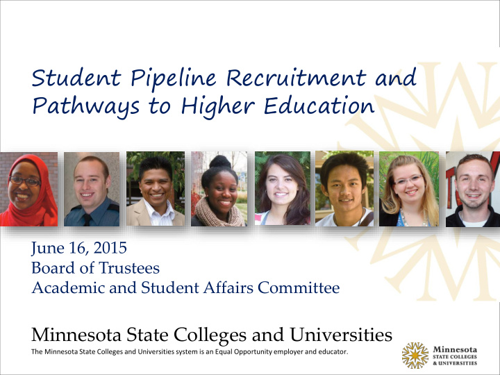student pipeline recruitment and pathways to higher