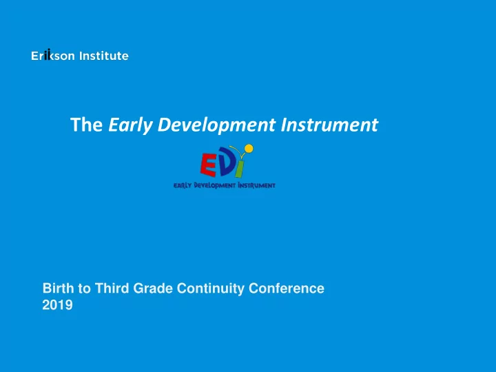the early development instrument