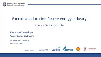 Executive education for the energy industry  Energy Delta Institute  Ekaterina Kravetskaya  Senior
