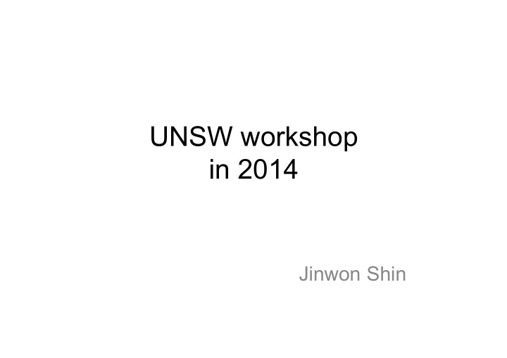 unsw workshop in 2014