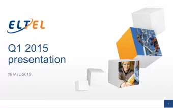 Q1 2015  presentation  19 May, 2015  1  Todays speakers  Axel Hjrne  Gert Skld  Chief Executive