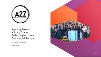 Commercial Sectors  Investor Presentation  a2zas.com  J a n u a r y  2 0 2 0  Disclaimer  &amp;